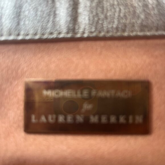 Lauren Merkin Silver Leather Party Clutch Purse - Picture 2 of 4